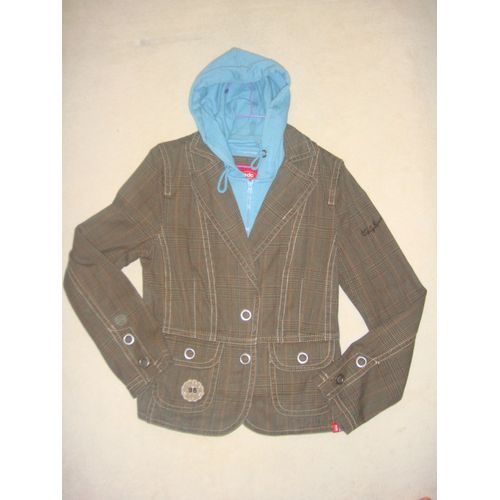Veste À Carreaux Beige/Turquoise Edc By Esprit - Taille L