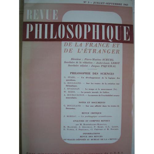 Revue Philosophique N° 3, Août 2004 - Philosophie Du Vivant