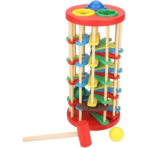 Balle En Bois Jouet ¿¿Chelle Color¿¿E Marteau Knock Early Education Jouets Classique Battant Stairs Pr¿¿Scolaire Enfants Enfants