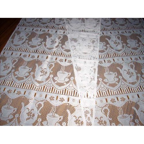 Paire De Rideaux 43x72 Cafetières & Tasses Tbe
