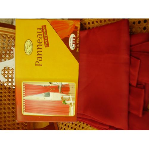 1 Panneau Rideau A Pattes 140*250 Rouge