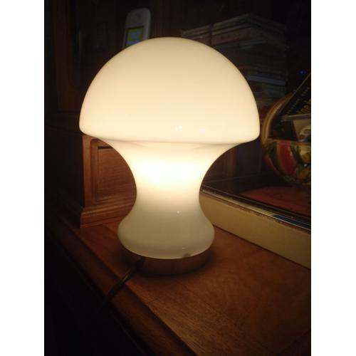 lampe de table champignon blanc 1970