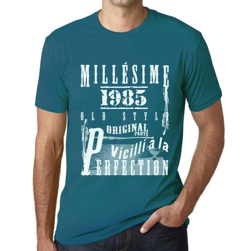 Homme Tee-Shirt Millésime Vieilli À La Perfection 1985 39 Ans T-Shirt Graphique Idée Cadeau 39e Anniversaire Vintage Année 1985 Nouveauté