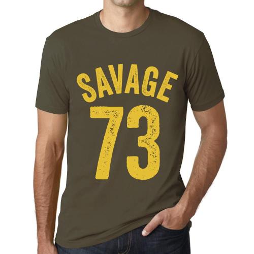 Homme Tee-Shirt Savage 73 73 Ans T-Shirt Graphique Idée Cadeau 73e Anniversaire Vintage Année 1951 Nouveauté