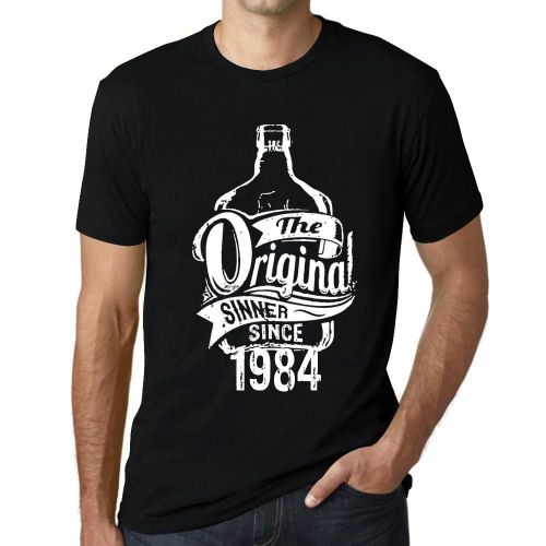 Homme Tee-Shirt Le Pécheur Originel Depuis 1984 - The Original Sinner Since 1984 - 40 Ans T-Shirt Graphique Idée Cadeau 40e Anniversaire Vintage Année 1984 Nouveauté