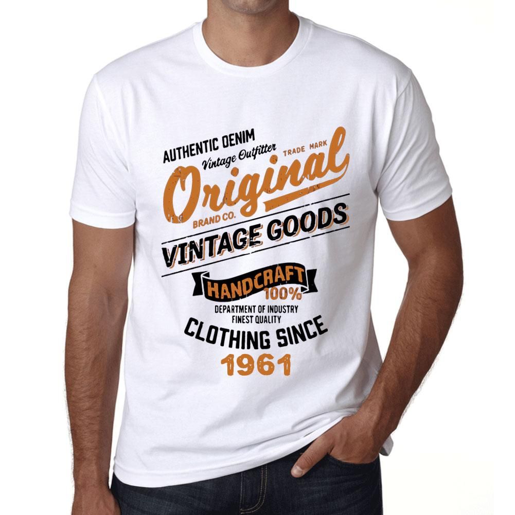 Homme Tee-Shirt Des Vêtements Vintage Originaux Depuis 1961 - Original Vintage Clothing Since 1961 - 63 Ans T-Shirt Graphique Idée Cadeau 63e Anniversaire Vintage Année 1961 Nouveauté