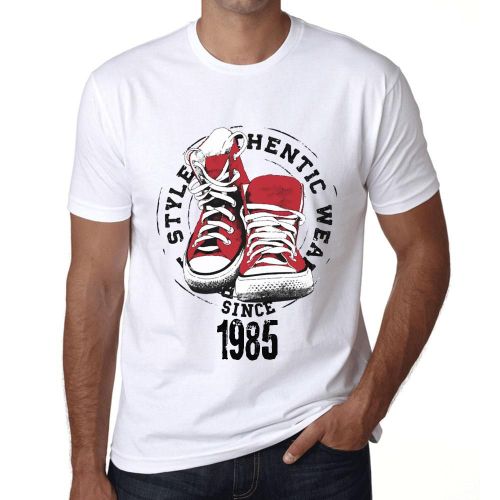Homme Tee-Shirt Un Style Authentique Depuis 1985 - Authentic Style Since 1985 - 39 Ans T-Shirt Graphique Idée Cadeau 39e Anniversaire Vintage Année 1985 Nouveauté