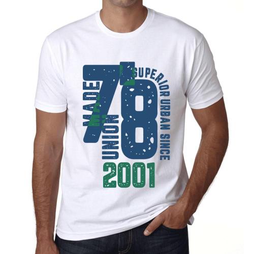 Homme Tee-Shirt Un Style Urbain Supérieur Depuis 2001 - Superior Urban Style Since 2001 - 23 Ans T-Shirt Graphique Idée Cadeau 23e Anniversaire Vintage Année 2001 Nouveauté