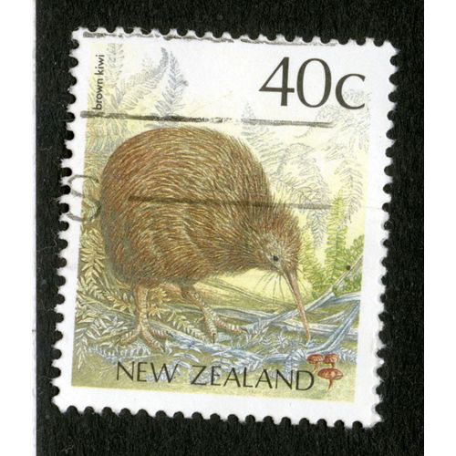 Timbre Oblitéré New Zealand, Brown Kiwi, 40 C