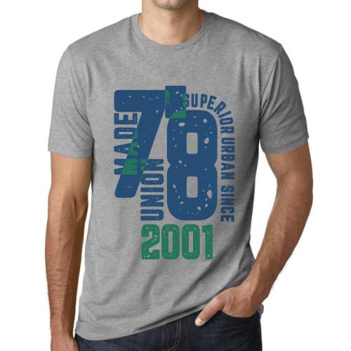 Homme Tee-Shirt Un Style Urbain Supérieur Depuis 2001 - Superior Urban Style Since 2001 - 23 Ans T-Shirt Graphique Idée Cadeau 23e Anniversaire Vintage Année 2001 Nouveauté