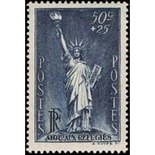 Statue De La Liberté Par Auguste Bartholdi Au Profit Des Réfugiés Politiques Année 1937 N° 352 Yvert Et Tellier Luxe