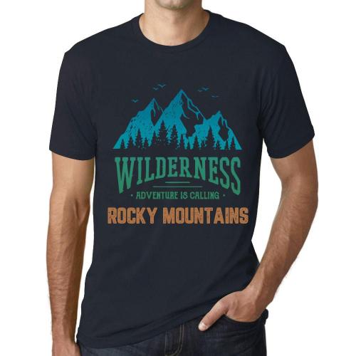 Homme Tee-Shirt La Nature Sauvage L'aventure Appelle Les Montagnes Rocheuses - Wilderness, Adventure Is Calling Rocky Mountains - T-Shirt Graphique Éco-Responsable Vintage Cadeau Nouveauté
