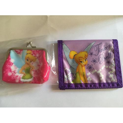 2 porte monnaie / portefeuille disney fée clochette