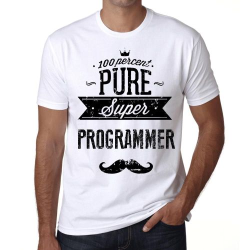 Homme Tee-Shirt 100% Pur Super Programmeur - 100% Pure Super Programmer - T-Shirt Graphique Éco-Responsable Vintage Cadeau Nouveauté