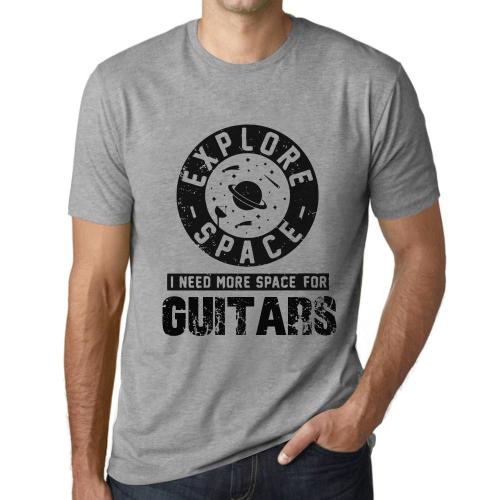 Homme Tee-Shirt Explore L'espace J'ai Besoin De Plus D'espace Pour Les Guitares - Explore Space I Need More Space For Guitars - T-Shirt Graphique Éco-Responsable Vintage Cadeau Nouveauté