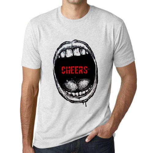 Homme Tee-Shirt Expression De La Bouche : Applaudissements - Mouth Expressions Cheers - T-Shirt Graphique Éco-Responsable Vintage Cadeau Nouveauté