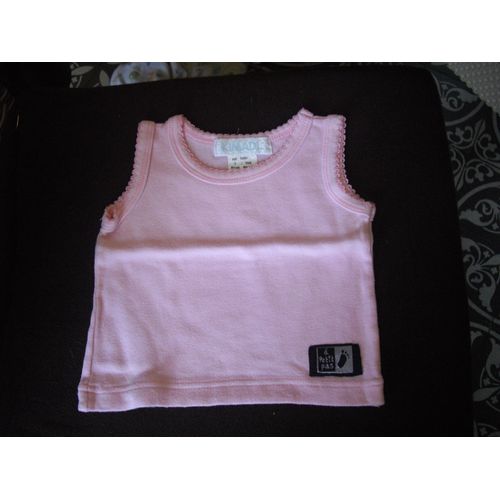 T-Shirt Sans Manche Rose 6 Mois Fille