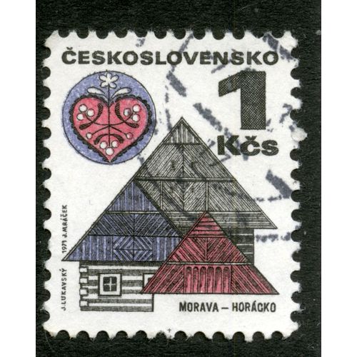 Timbre Oblitéré Ceskoslovensko, Morava-Horacko, 1 Kcs, 1971