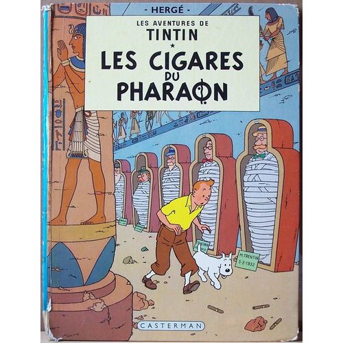 Les Cigares Du Pharaon - Les Aventures De Tintin. Quatrième Plat B36 / Dos Imprimé - 1966.