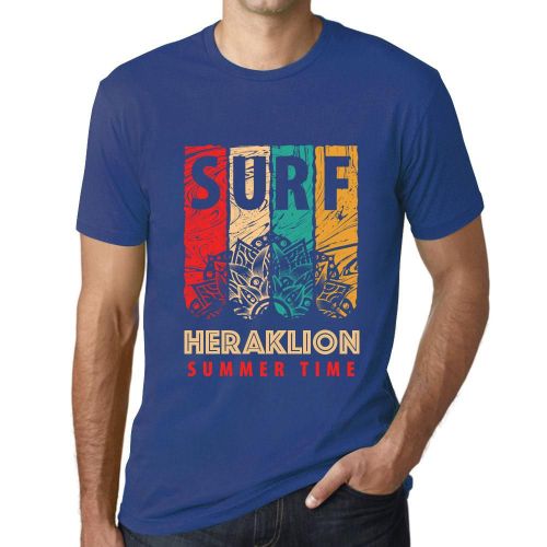 Homme Tee-Shirt Surf D'été À Héraklion - Summer Time Surf In Heraklion - T-Shirt Graphique Éco-Responsable Vintage Cadeau Nouveauté