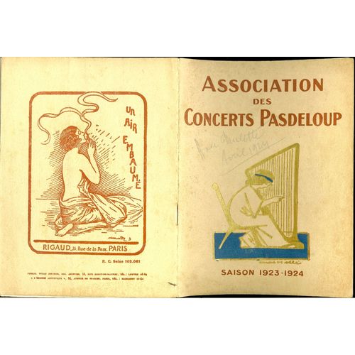 Programme Association Des Concerts Pasdeloup 1923-24