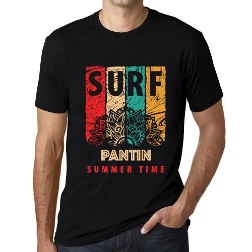 Homme Tee-Shirt Surf D'été À Pantin - Summer Time Surf In Pantin - T-Shirt Graphique Éco-Responsable Vintage Cadeau Nouveauté