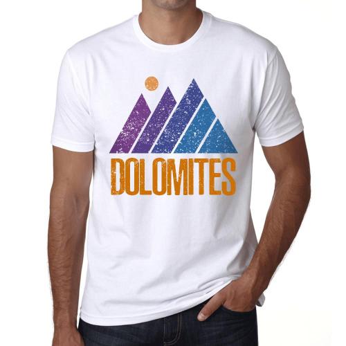 Homme Tee-Shirt Dolomites De Montagne - Mountain Dolomites - T-Shirt Graphique Éco-Responsable Vintage Cadeau Nouveauté