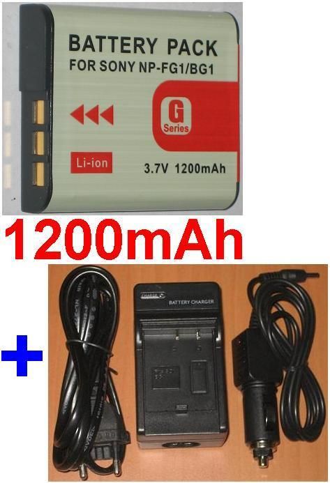 Chargeur + Batterie 1200mAh Pour SONY DSC-W80/W DSC-W80/P DSC-W90/B DSC-W90w