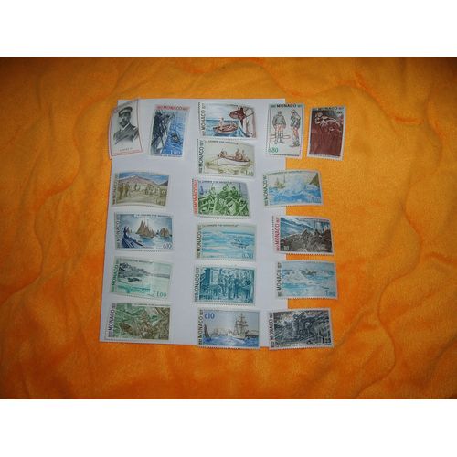 Lot De 18 Timbres De Monaco Neuf Annee 1977 La Carriere D'un Navigateur