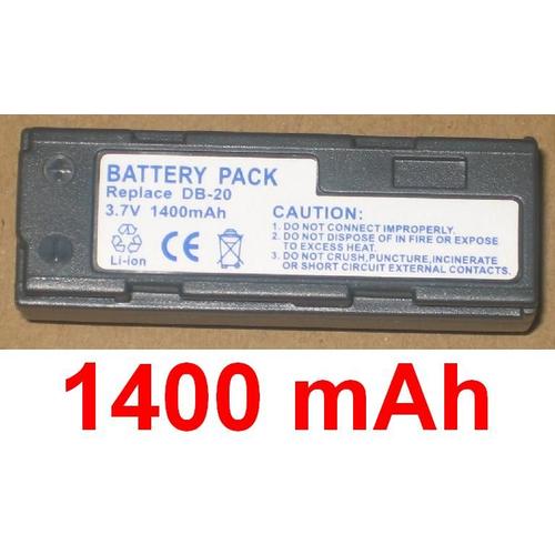 Batterie DB-20 1400mAh de remplacement pour appareil photo Toshiba