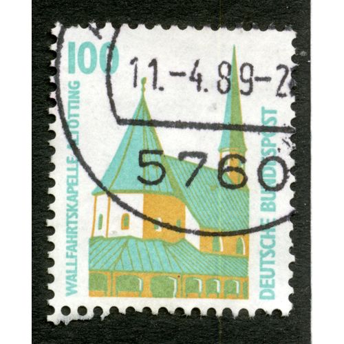 Timbre Oblitéré Deutsche Bundespost, Wallfahrtskapelle Altotting, 100