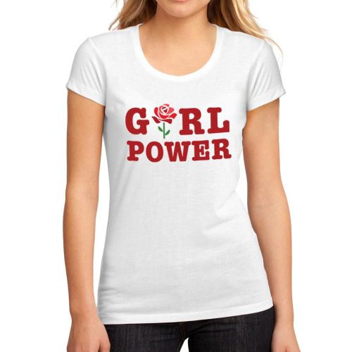 Femme Tee-Shirt Fleur Du Pouvoir Des Filles - Girl Power Flower - T-Shirt Graphique Éco-Responsable Vintage Cadeau Nouveauté