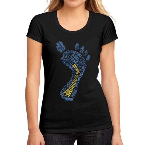 Femme Tee-Shirt Empreinte Du Syndrome De Down - Down Syndrome Footprint - T-Shirt Graphique Éco-Responsable Vintage Cadeau Nouveauté
