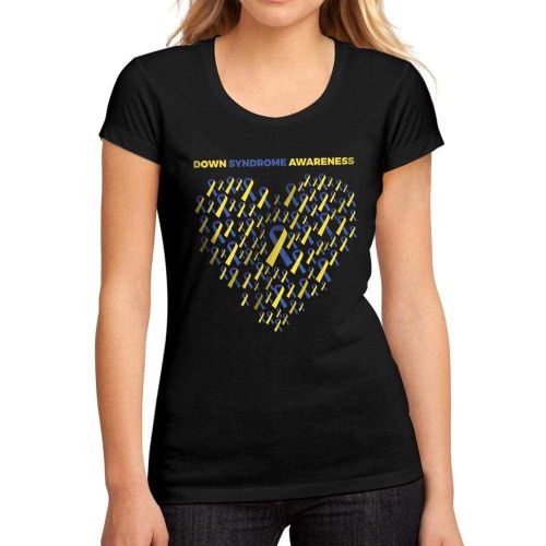 Femme Tee-Shirt Le C¿Ur Du Syndrome De Down - Down Syndrome Heart - T-Shirt Graphique Éco-Responsable Vintage Cadeau Nouveauté