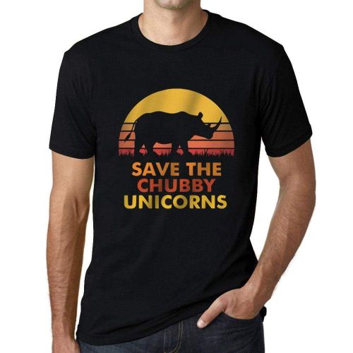 Homme Tee-Shirt Sauvez La Licorne Joufflue - Save The Chubby Unicorn - T-Shirt Graphique Éco-Responsable Vintage Cadeau Nouveauté