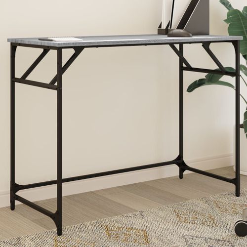 Vidaxl Bureau Sonoma Gris Bois D'ingénierie Et Acier Enduit De Poudre