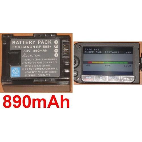 Batterie Pour CANON Vixia FS11 Vixia FS100 **890mAh**