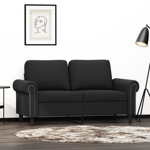 Vidaxl Canapé À 2 Places Noir 120 Cm Velours