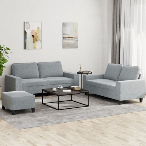 Vidaxl Ensemble De Canapés 3 Pcs Gris Clair Tissu