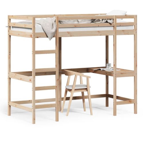 Vidaxl Lit Superposé Avec Bureau 90x190 Cm Bois De Pin Massif