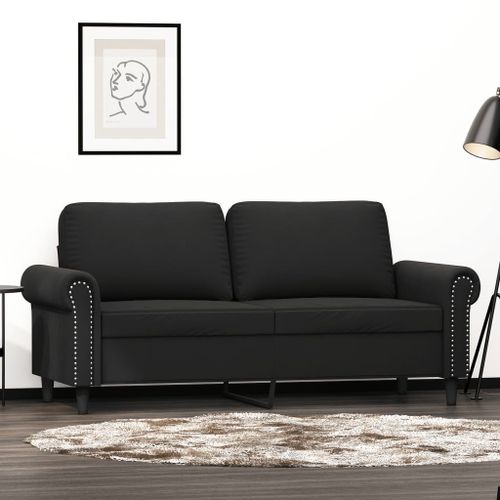 Vidaxl Canapé À 2 Places Noir 140 Cm Velours