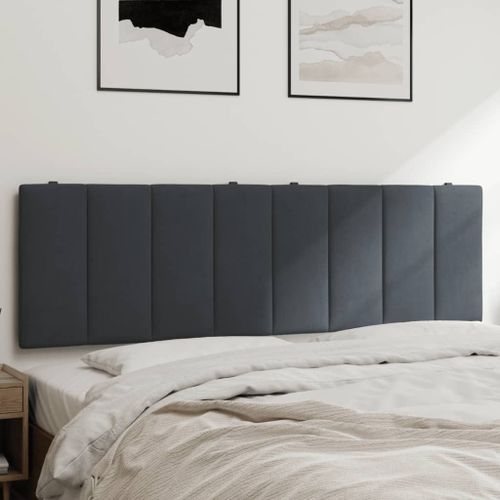 Vidaxl Coussin De Tête De Lit Gris Foncé 160 Cm Velours