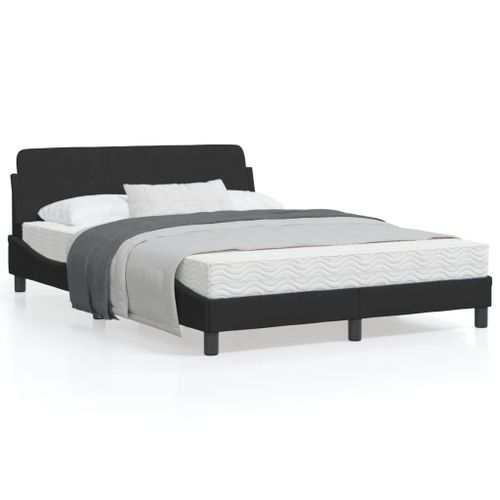 Vidaxl Cadre De Lit Avec Tête De Lit Noir 140x190 Cm Velours