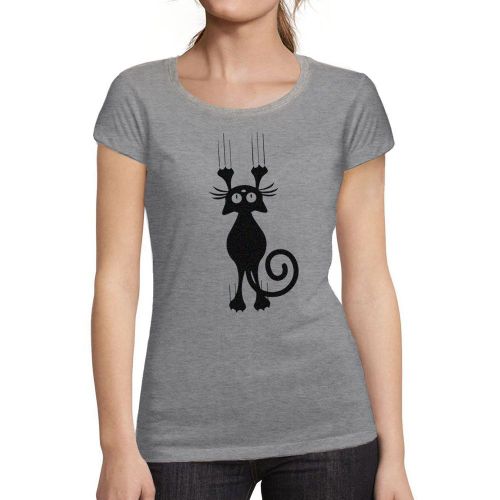 Femme Tee-Shirt Chat Drôle De Dessin Animé Qui Tombe - Funny Cartoon Cat Falling - T-Shirt Graphique Éco-Responsable Vintage Cadeau Nouveauté