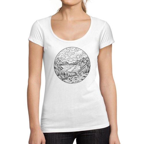 Femme Tee-Shirt Rivière Montagne Et Forêt - River Mountain And Forest - T-Shirt Graphique Éco-Responsable Vintage Cadeau Nouveauté
