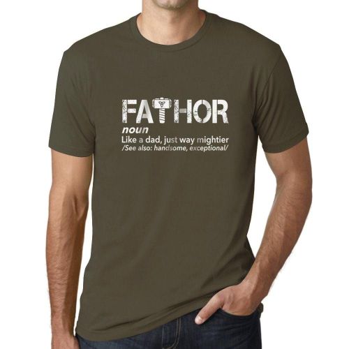 Homme Tee-Shirt Fa-Thor Comme Papa Mais Bien Plus Fort - Fa-Thor Like Dad Just Way Mightier - T-Shirt Graphique Éco-Responsable Vintage Cadeau Nouveauté