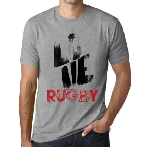 Homme Tee-Shirt J'aime Le Rugby - Love Rugby - T-Shirt Graphique Éco-Responsable Vintage Cadeau Nouveauté