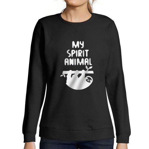 Femme Sweat-Shirt Imprimé Graphique Le Paresseux Est Mon Animal Spirituel - Sloth Is My Spirit Animal - Sweatshirt Éco-Responsable Vintage Cadeau Nouveauté