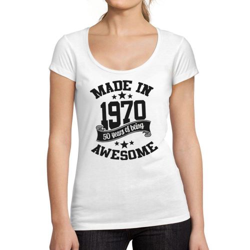 Femme Tee-Shirt Fabriqué En 1970 - Made In 1970 - 54 Ans T-Shirt Graphique Idée Cadeau 54e Anniversaire Vintage Année 1970 Nouveauté