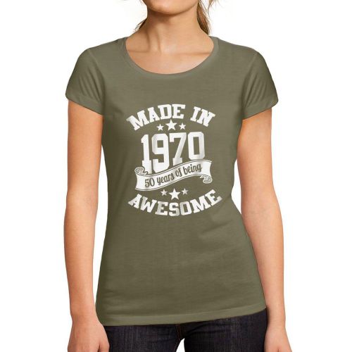 Femme Tee-Shirt Fabriqué En 1970 - Made In 1970 - 54 Ans T-Shirt Graphique Idée Cadeau 54e Anniversaire Vintage Année 1970 Nouveauté